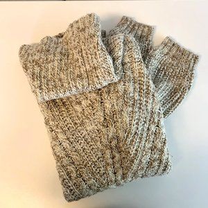 H&M Marled Beige Knit Turtleneck Sweater Dress M